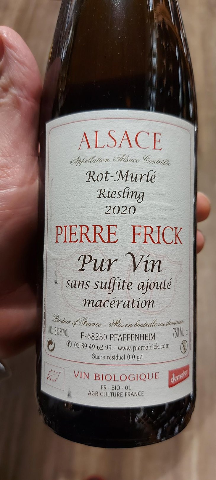 Rot Murlé Riesling Macération - Domaine Pierre Frick - Jean-Pierre, Chantal et Thomas Frick 