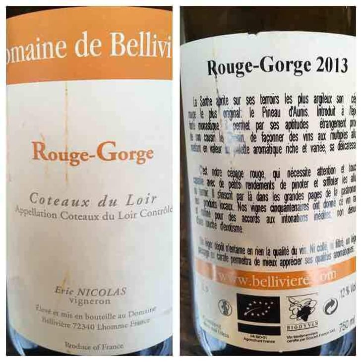 Rouge-Gorge - Domaine de Bellivière - Clement et Laure Anne Nicolas 