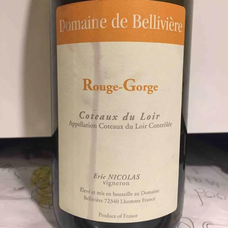Rouge-Gorge - Domaine de Bellivière - Clement et Laure Anne Nicolas 
