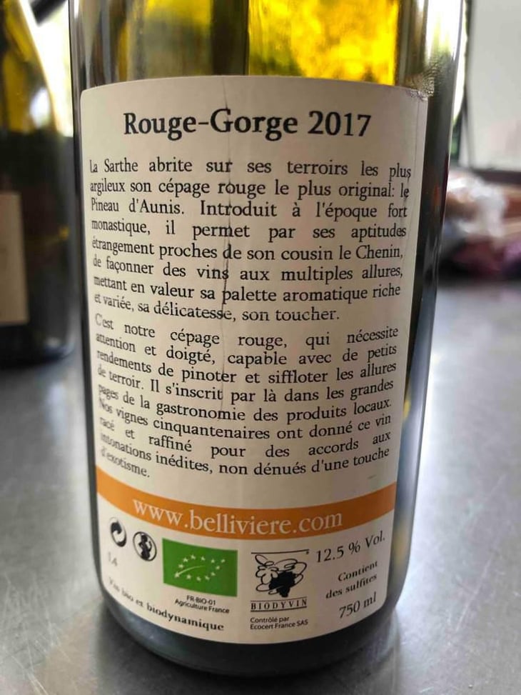 Rouge-Gorge - Domaine de Bellivière - Clement et Laure Anne Nicolas 