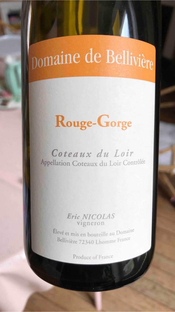 Rouge-Gorge - Domaine de Bellivière - Clement et Laure Anne Nicolas 