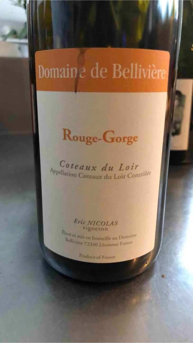 Rouge-Gorge - Domaine de Bellivière - Clement et Laure Anne Nicolas 