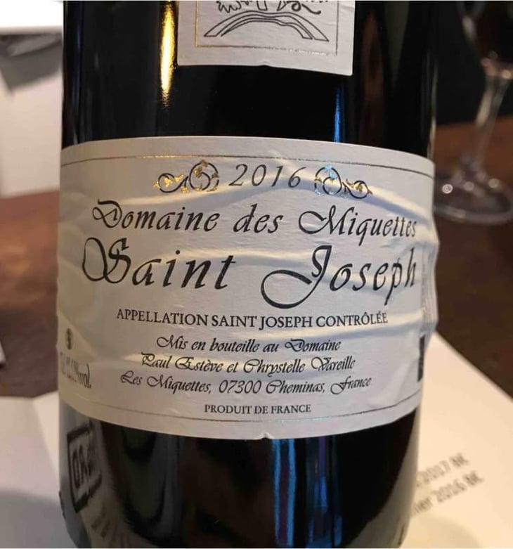 Saint Joseph - Domaine des Miquettes - Chrystelle Vareille & Paul Estève 