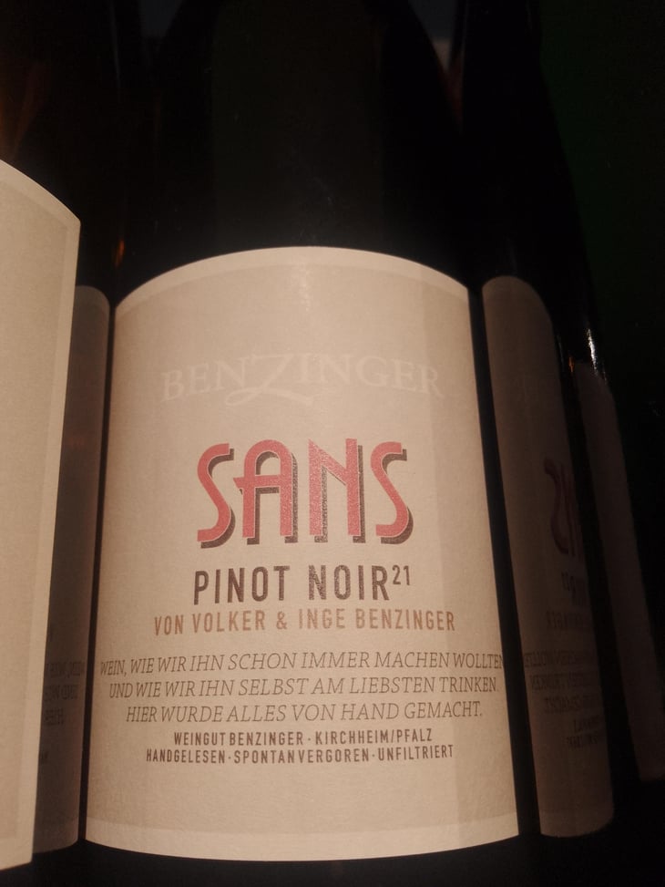sans pinot noire - Weingut Benzinger - Volker & Inge Benzinger -2021