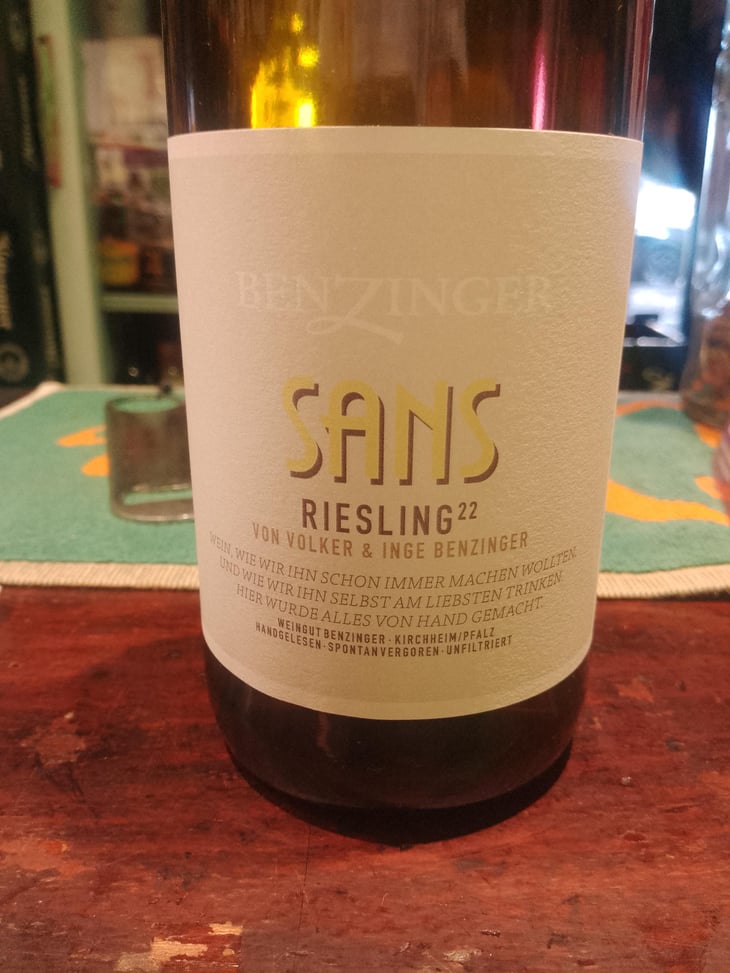 Sans Riesling - Weingut Benzinger - Volker & Inge Benzinger 