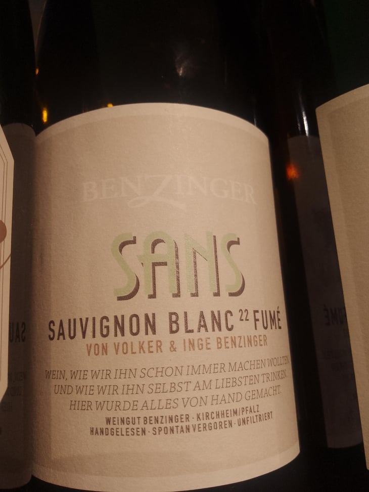 sans sauvignon blanc fumè - Weingut Benzinger - Volker & Inge Benzinger -2022