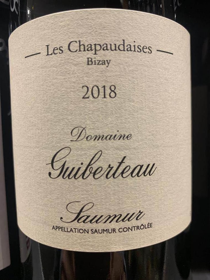 Saumur " Les Chapaudaises" - Domaine Guiberteau - Romain Guiberteau -2018