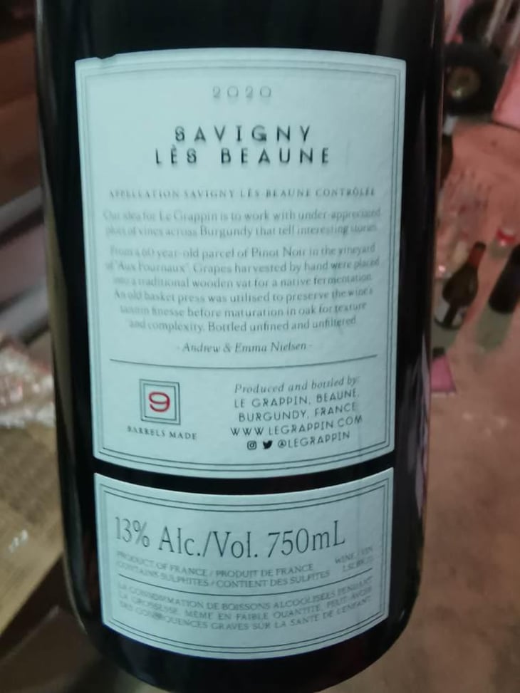Savigny les Beaune - Le Grappin - Andrew & Emma Nielsen 