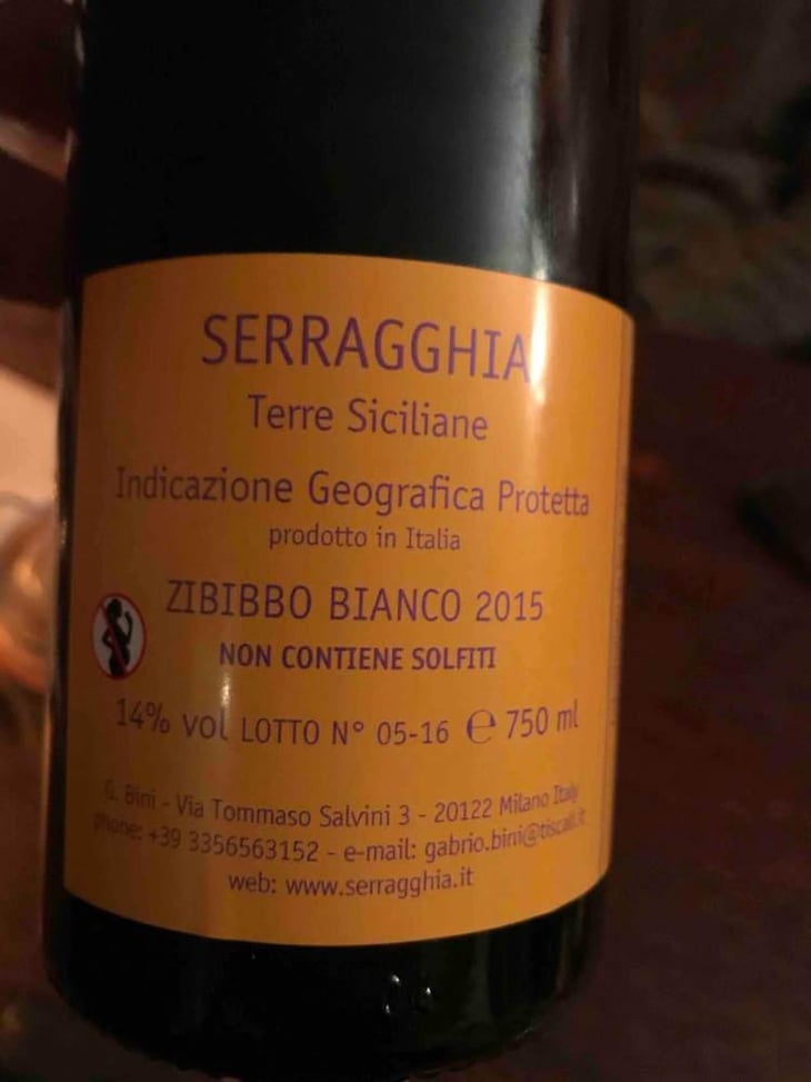 Serragghia Bianco Zibibbo - Azienda Agricola Serragghia - Gabrio & Giotto Bini 