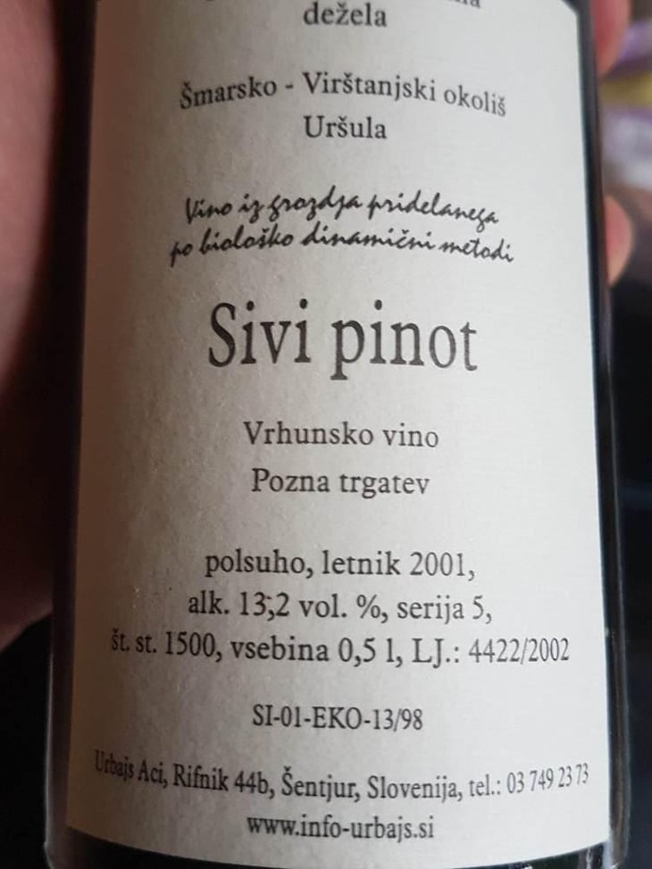Sivi Pinot - Organic Anarchy - Aci Urbajs 