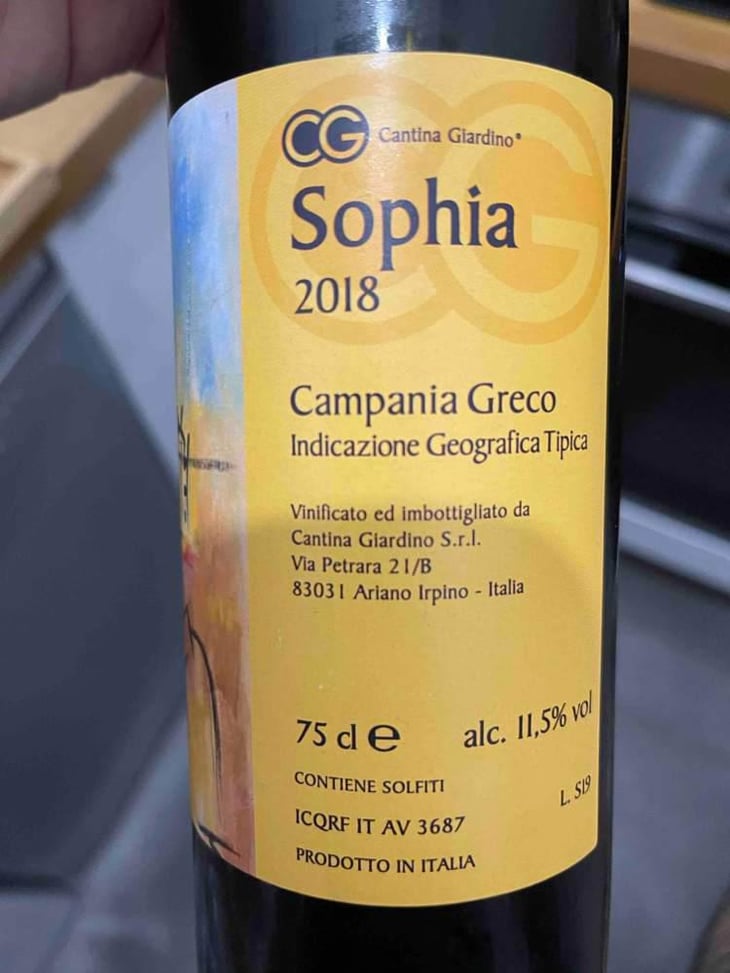 Sophia - Cantina Giardino - Antonio Di Gruttola & Daniela De Gruttola 