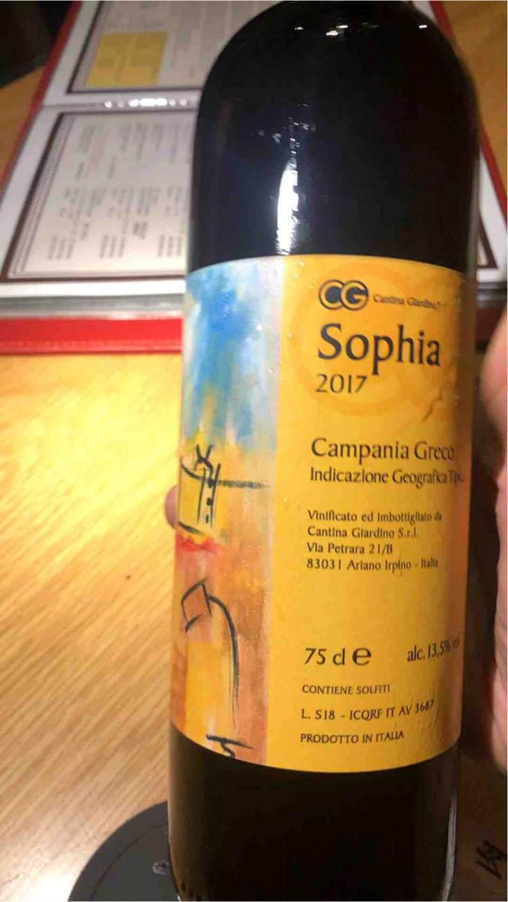 Sophia - Vinificato Ed Imbottigliato Da Cantina Glardino - Campania Grecco 