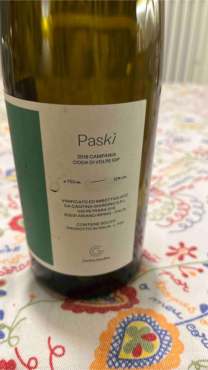 Paski - Cantina Giardino - Antonio Di Gruttola & Daniela De Gruttola 