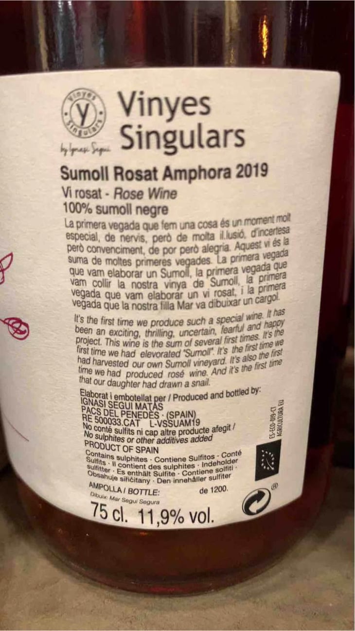 Sumoll Rosat Ámfora - Vinyes Singulars - Ignasi Segui 