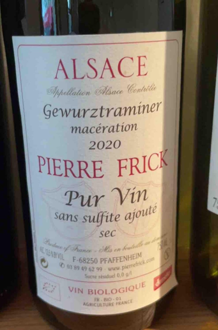 Sylvaner Macération - Domaine Pierre Frick - Jean-Pierre, Chantal et Thomas Frick 