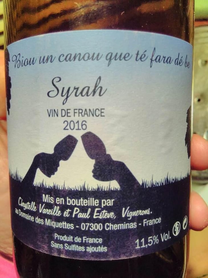 Syrah - Domaine des Miquettes - Chrystelle Vareille & Paul Estève 