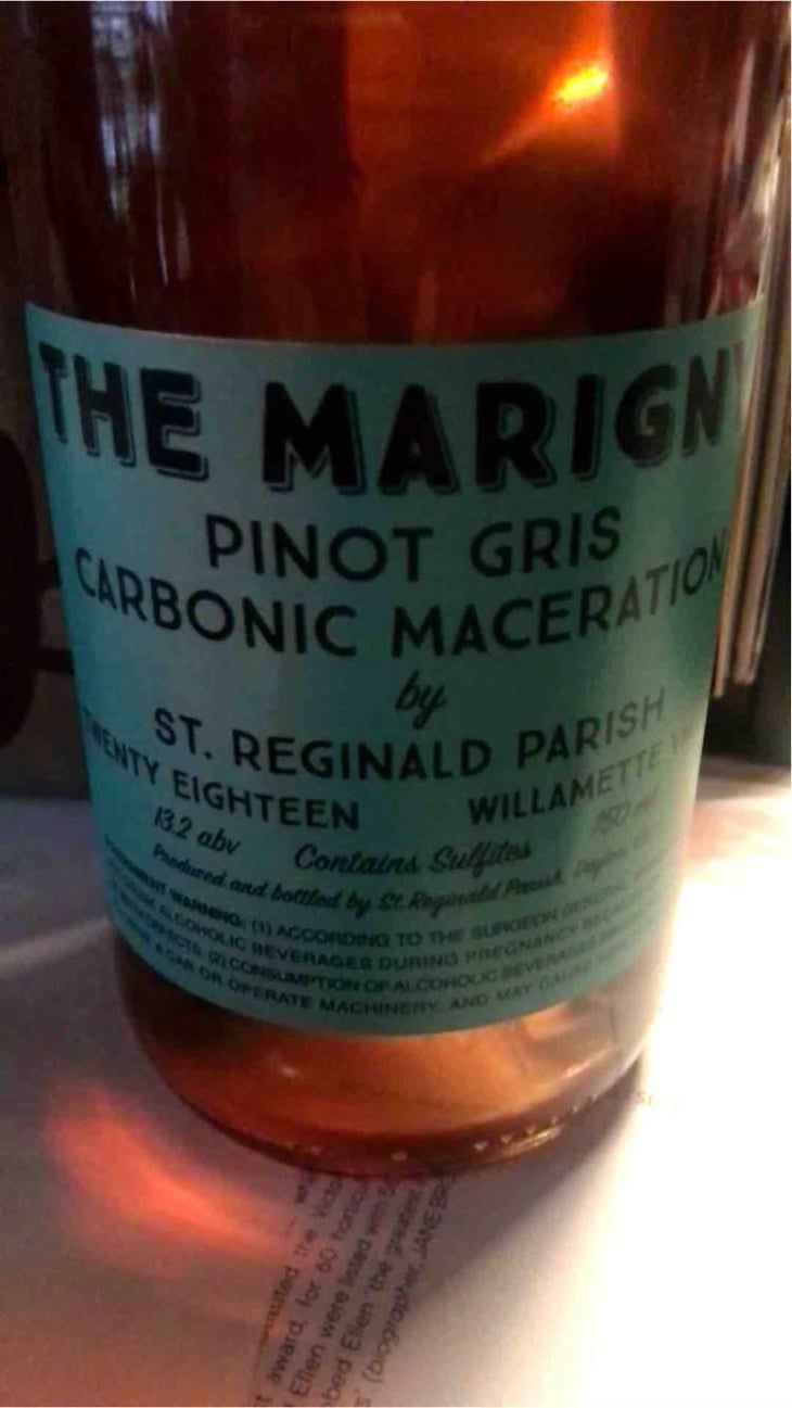 The Marigny Pinot Gris Carbonic Maceration - St. Reginald Parish - Andrew Reginald Young 
