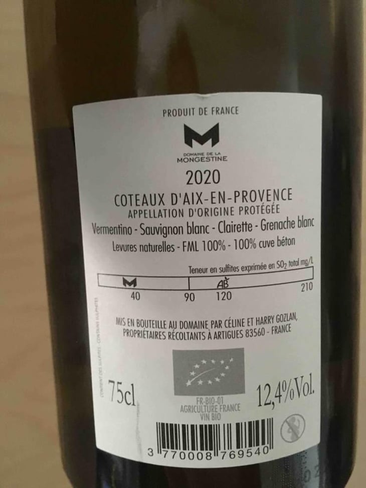 Les Monges ( Blanc ) - Domaine de la Mongestine - Maxime Gamard , Céline & Harry Gozlan 