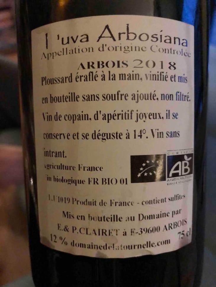 L'Uva Rouge - Domaine de la Tournelle - Evelyne Clairet 