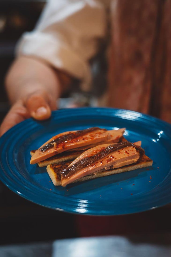 Toast With Pickled Foie Gras And Anchovies - Bar Berta - 611017