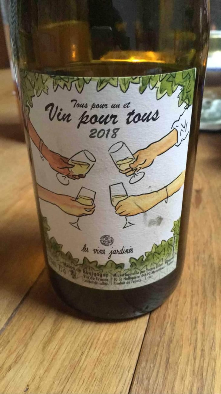 Tous pour un et vin pour tous - Les Vins Jardinés - Yoann Gillot -2019