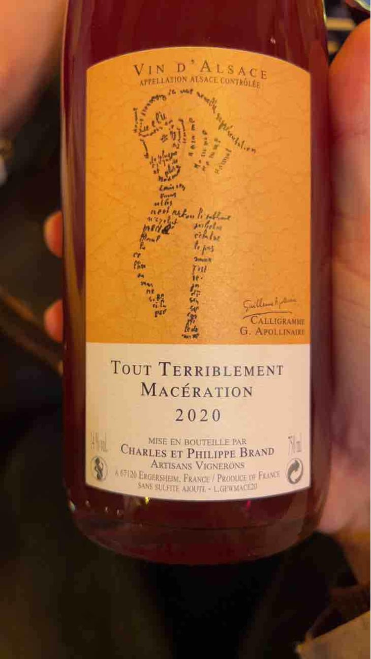 Tout Terriblement Macération - Domaine Brand & Fils - Philippe Brand 