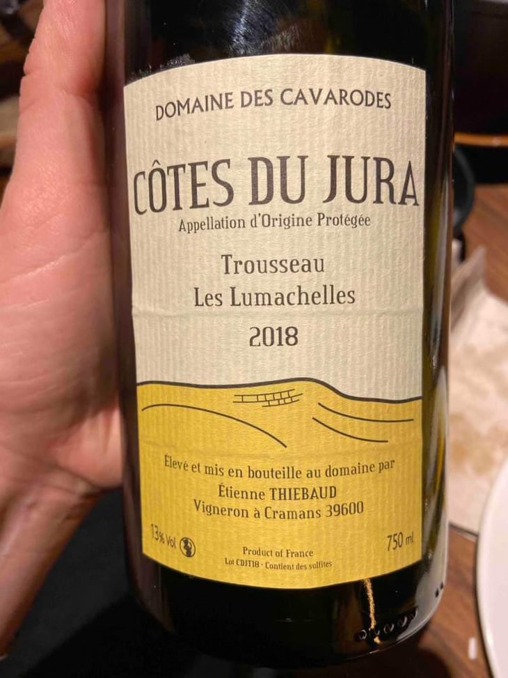 Trousseau Les Lumachelles - Domaine des Cavarodes - Etienne Thiebaud 