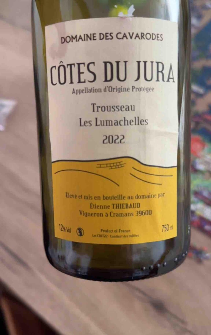 Trousseau Les Lumachelles - Domaine des Cavarodes - Etienne Thiebaud 