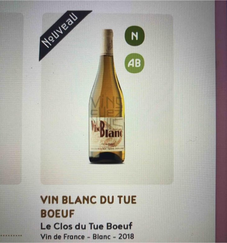 Vin Blanc - Clos du Tue-Bœuf - Zoé, Louise & Thierry Puzelat 