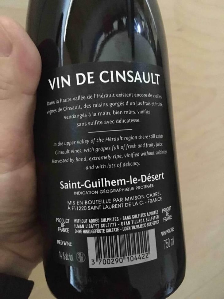 Vin de Cinsault - Jeff Carrel - Jeff Carrel 