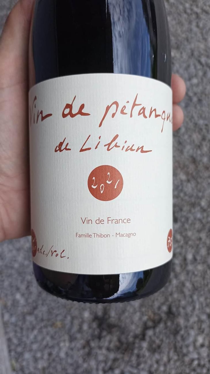 Vin de Pétanque - Mas de Libian - Hélène Thibon 
