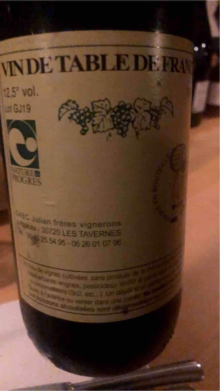 Vin de Table de France - Domaine Julian - Louis Julian 