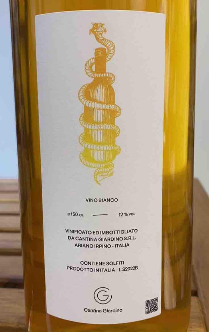 Vino Bianco 3 litri - Cantina Giardino - Antonio Di Gruttola & Daniela De Gruttola -2015
