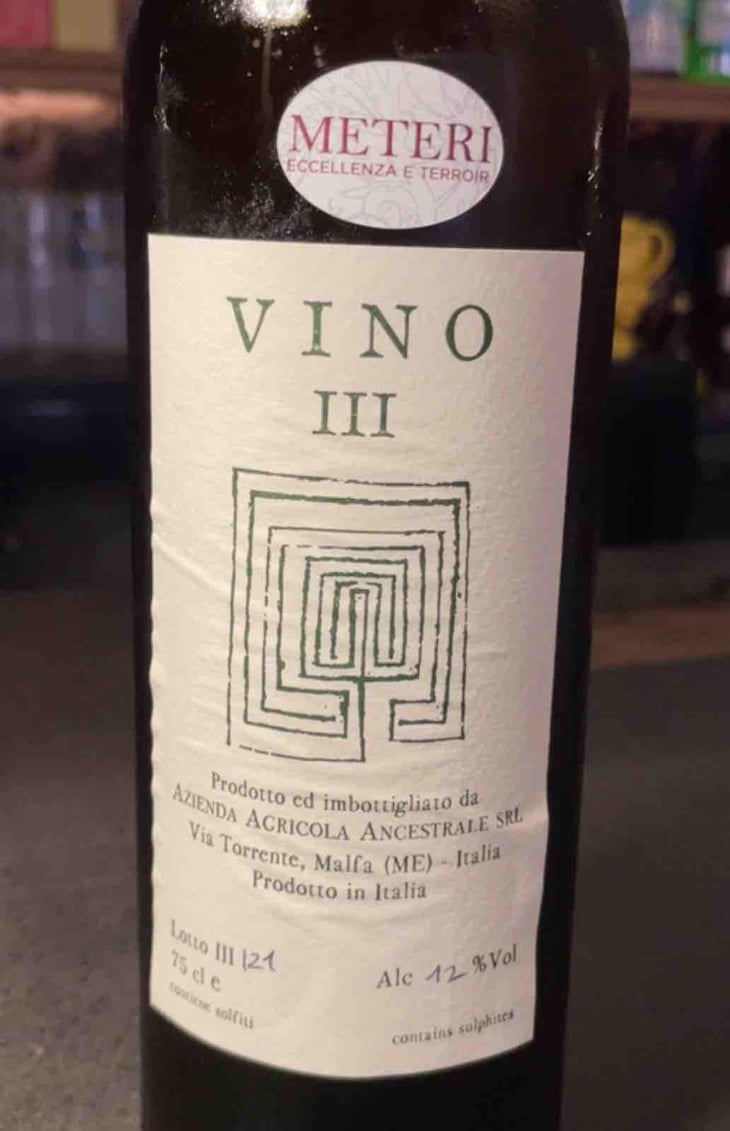 Vino III - Azienda Agricola Ancestrale - Antonino Caravaglio & Giuseppe Mascoli -2021