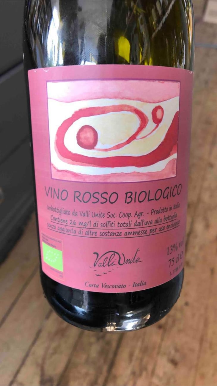 Vino Rosso Biologico - Costa Vescovato - Valli Vnite 