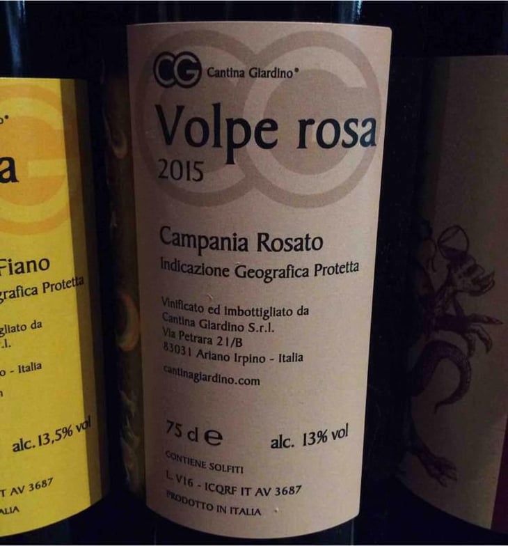 Volpe Rosa - Cantina Giardino - Antonio Di Gruttola & Daniela De Gruttola 
