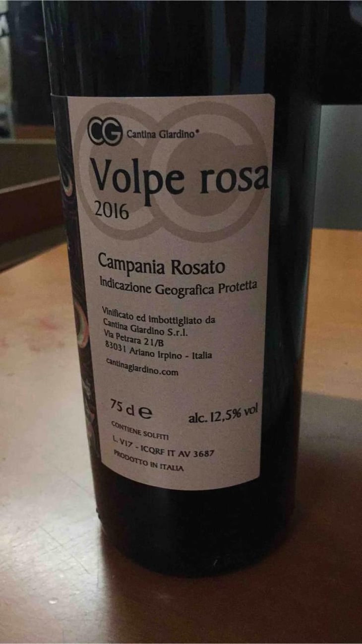 Volpe Rosa - Cantina Giardino - Antonio Di Gruttola & Daniela De Gruttola 