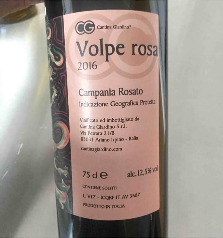 Volpe Rosa - Cantina Giardino - Antonio Di Gruttola & Daniela De Gruttola 