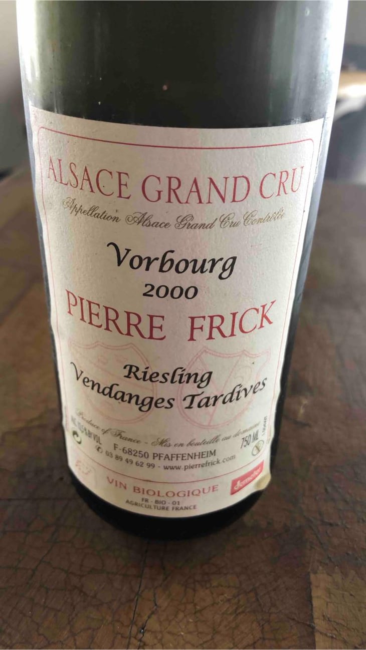 Riesling Vendanges Tardives Grand Cru Vorbourg - Domaine Pierre Frick - Jean-Pierre, Chantal et Thomas Frick 