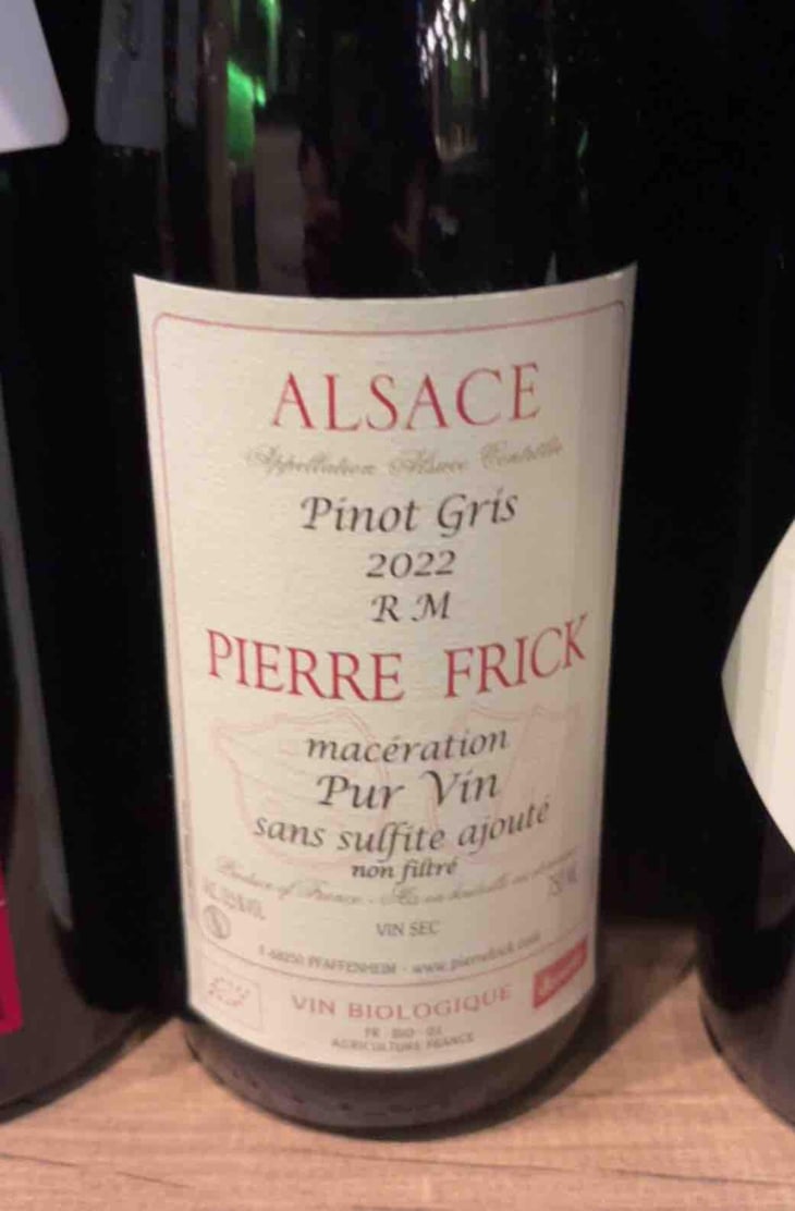 Vorbourg Pinot Gris Macération - Domaine Pierre Frick - Jean-Pierre, Chantal et Thomas Frick 