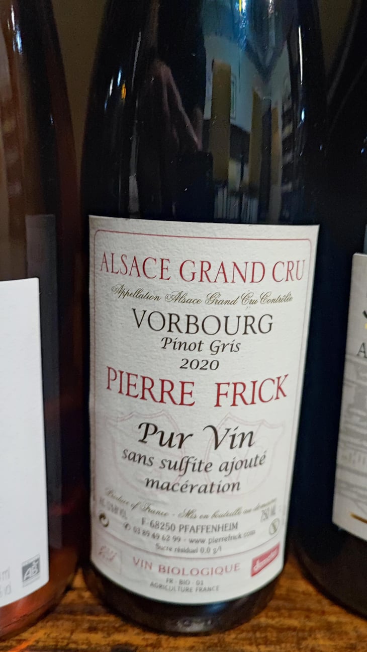 Vorbourg Pinot Gris Macération - Domaine Pierre Frick - Jean-Pierre, Chantal et Thomas Frick 