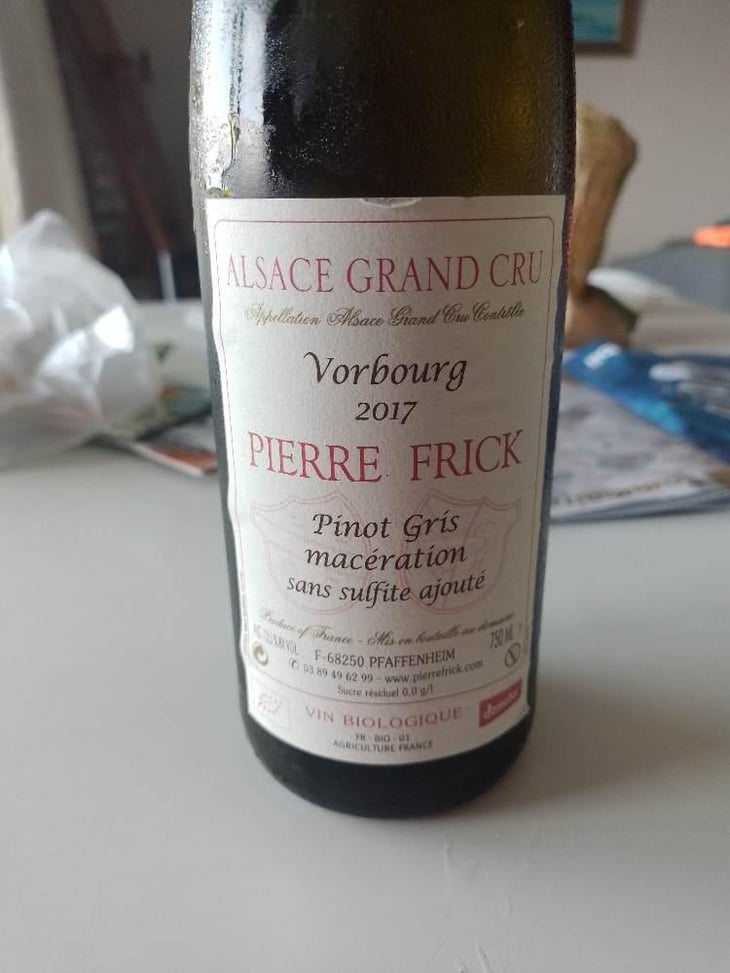 Vorbourg Pinot Gris Macération - Domaine Pierre Frick - Jean-Pierre, Chantal et Thomas Frick 