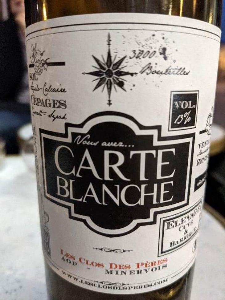 Vous avez Carte Blanche - Les Clos des Pères - Anne Laure & Julien Gieules 