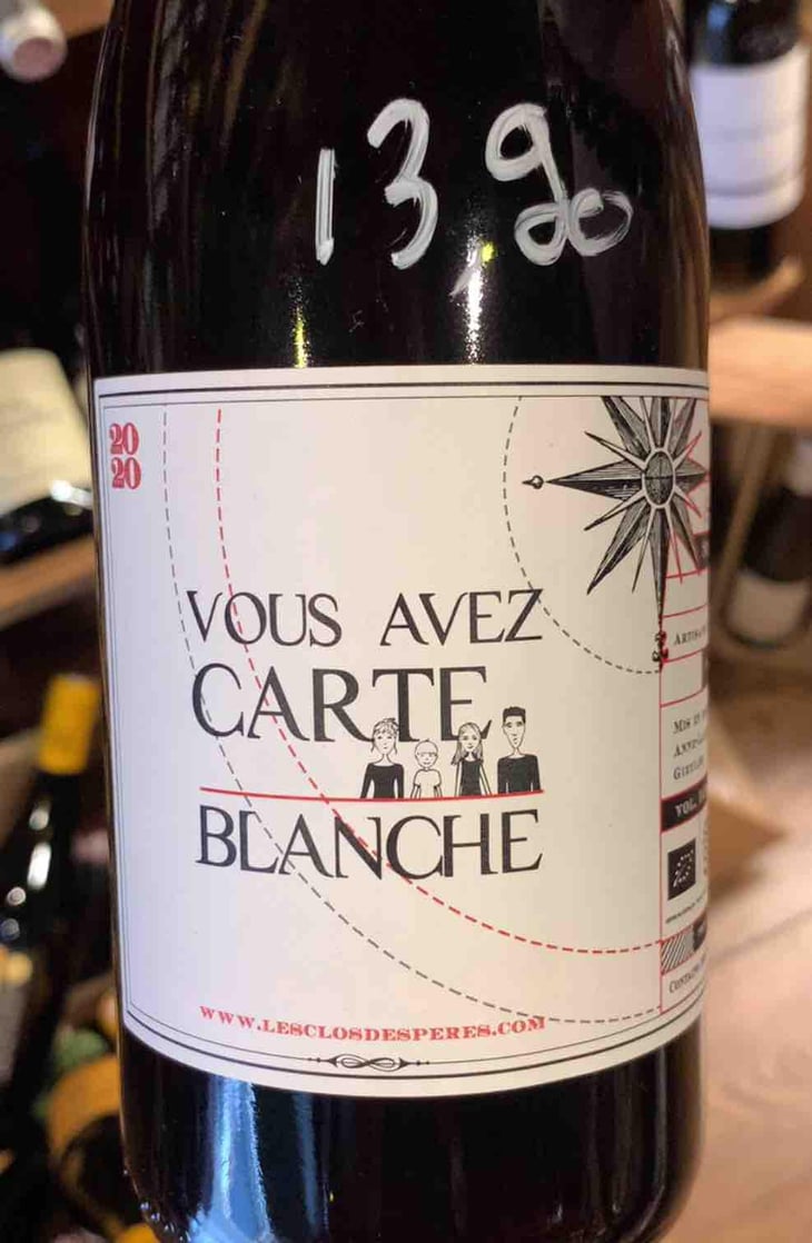 Vous avez Carte Blanche - Les Clos des Pères - Anne Laure & Julien Gieules 