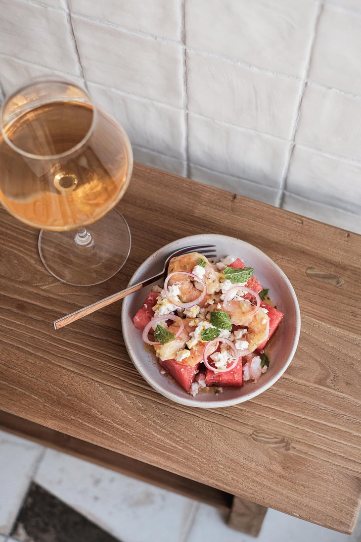 Watermelon, Prawns And Feta Cheese - Holy Wine Cascais - 667963