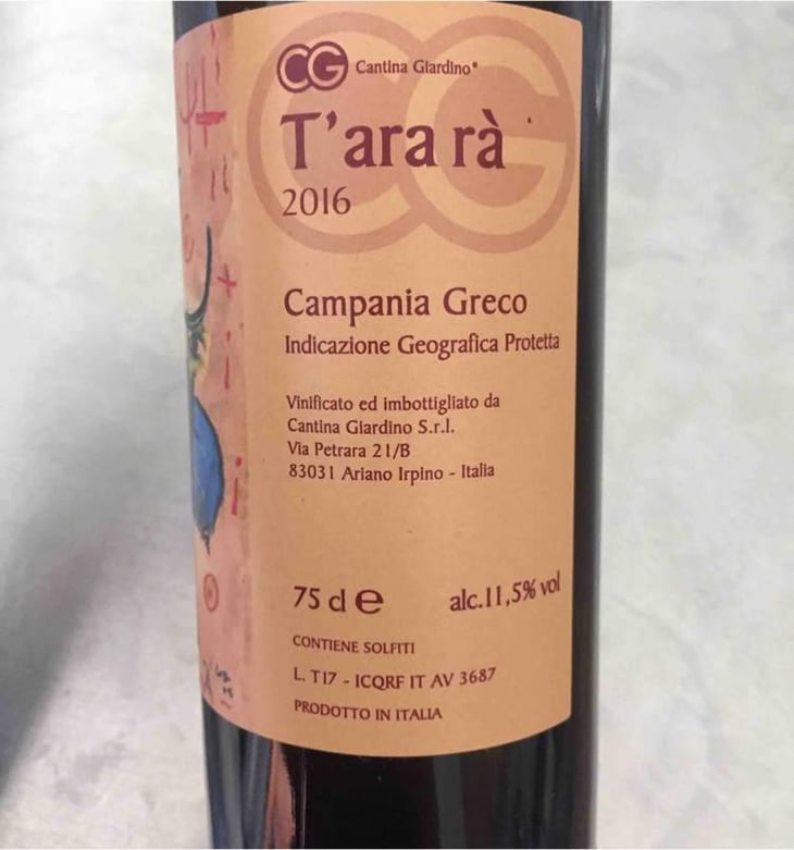 T'ara rà - Cantina Giardino - Antonio Di Gruttola & Daniela De Gruttola 