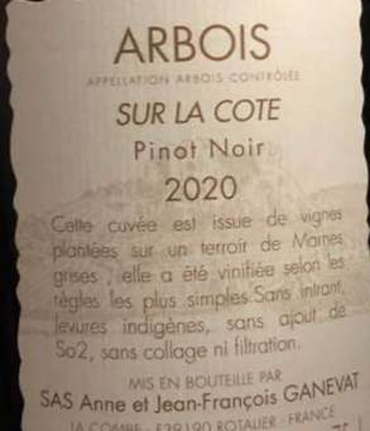 Sur La Cote - Domaine Ganevat - anne-jean-francois-ganevat -2020