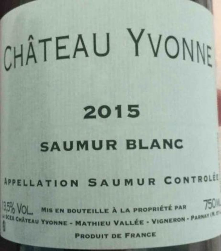 Saumur Blanc - Château Yvonne - Matthieu Vallée 