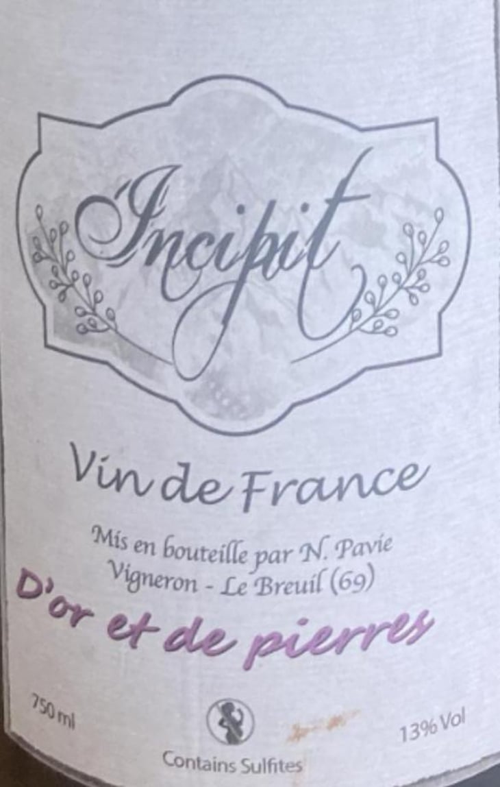 D'or et de Pierres - Incipit - Nicolas Pavie - nicolas-pavie -2020