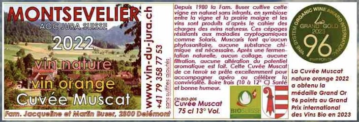 Cuvée Muscat - Orange - Vin du Jura - martin-buser 